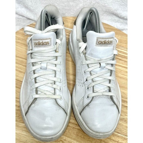 Adidas Advantage Women's Tennis Shoe Size 7.5 White/Gold - Picture 2 of 7